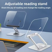 Support de lecture pliable en noyer réglable et rotatif à 360 degrés, compatible iPad, en plastique, pour bureau et maison