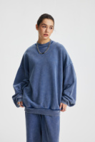 430gsm 100% coton blanc sweats éponge français pour hommes personnalisé col rond surdimensionné sweat goutte épaule hommes sweats à capuche