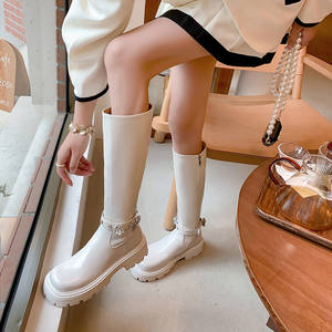 Cialisa – bottes hautes en cuir véritable pour femmes, chaussures à plateforme épaisse et plate-forme, <span class=keywords><strong>talon</strong></span> épais, personnalisées, Offre Spéciale - Product Image 4