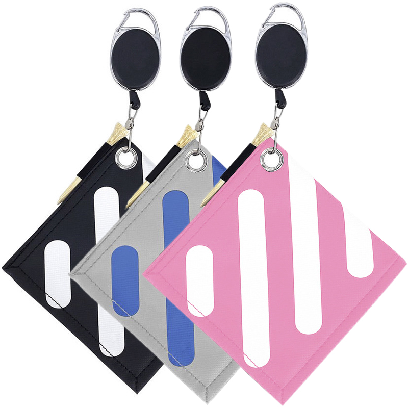 2021 New golf club double-sided Square Golf Ball Cleaning Towel with Retractable Keychain Buckle golf accessory