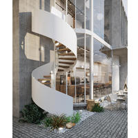 Alucasa Villa Spiral escalier prix extérieur moderne métal intérieur escaliers bois noir extérieur en fer forgé escalier Design