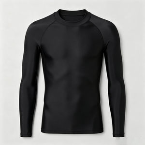 Custom Eco Recycled Fabric Men's Long Sleeve Color Block Rash Guard UPF 50+ Quick Dry Surf <strong>Swim</strong> <strong>Shirt</strong> for Water Sports - Product Image 2