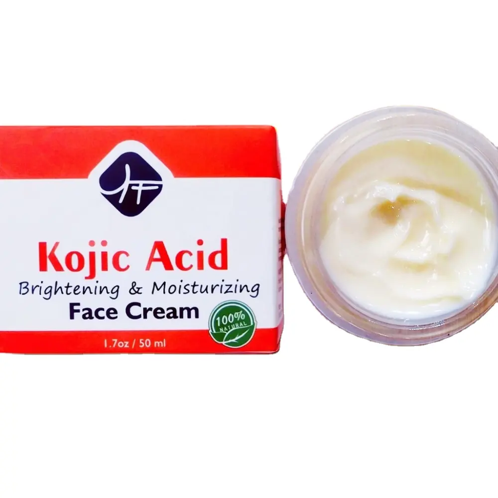 Marque privée Crème blanchissante naturelle pour le visage Vitamine C et acide kojique Soins de la peau Fonction de l'acné du corps avec effets éclaircissants