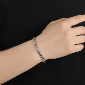 Nouveau Collier Hip Hop Tanjing Lijing en forme de cœur, avec zircon, style chaîne tennis, couleur tendance, pour un look hipster affirmé - Product Image 2