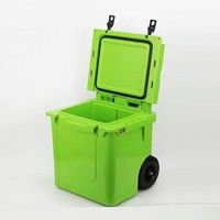Glacière isotherme rotomoulée en PE, double compartiment, 45QT, avec roues, panneau solaire, écologique, portable, logo personnalisé, pour aliments