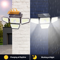 Lampe solaire murale à Led pour l'extérieur, 270 LED, détecteur de mouvement, lampe de sécurité à 4 têtes, étanche IP65, projecteur pour jardin