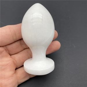 بالجملة بلورات لعبة الجنس الطبيعية تدليك الشفاء عصا بيضاء اليشم المكونات الشرجية - Product Image 6