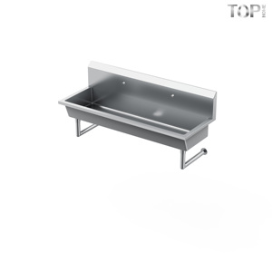 Fregadero Comercial de Acero Inoxidable 304/430 de 2 Estaciones y 60 Pulgadas, Montado en Pared, con Drenaje, Acabado Pulido, Resistente a la Corrosión, Moderno 5 - Product Image 3