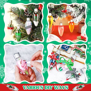 Forma de bombilla única de PET de 60ml para botella de plástico transparente Decoraciones navideñas Bola colgante - Product Image 5