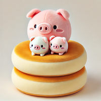 2024 nouveau personnalisé rose cochon en peluche crêpe jouet doux mignon Animal en peluche pour enfants rose cochon nourriture en peluche