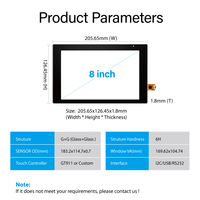 Función personalizada Panel táctil LCD de 8 pulgadas Panel de pantalla táctil capacitiva multitáctil Pantalla táctil PCAP con interfaz en serie