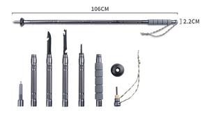 Bâton de marche tactique pliable en aluminium pour le camping, la randonnée et l'escalade. - Product Image 2