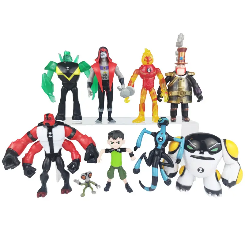 LINDA toy wholesale Cake Toppers Set Toy Collection Gift Doll Model Decoration 9pcs Ben 10 Toy Protector of Earth Action Figures