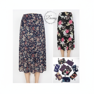 Elegante gonna Vintage in raso lungo in seta di ghiaccio traspirante formale con stampa digitale in cotone lavorato a maglia in Nylon Spandex - Product Image 1