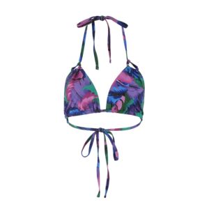 Bikini con Estampado Floral Tropical Personalizado, Traje de Baño de Dos Piezas con Tirantes Triangulares en Morado y Azul, Fabricante OEM - Product Image 6