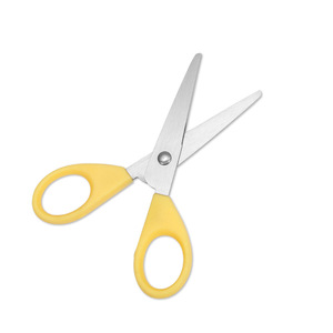 Children's Scissors Stainless Steel Yellow Rounded Tip For Paper Crafts Home Use - Product Image 1