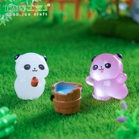Panda lumineux créatif et mignon pour aménagement paysager, accessoires décoratifs DIY pour jardin Mengli, mini ornements de bureau