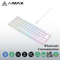 Nouveau clavier de jeu mécanique à membrane filaire USB Type-C avec rétroéclairage LED RGB, plug-and-play, 61 touches, pour PC, ordinateur portable, usage bureautique
