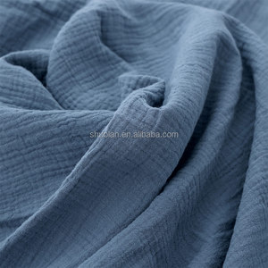Personalizar materiales textiles tela arrugada liso teñido poliéster tejido Cey Crepe 100% tela de algodón - Product Image 4