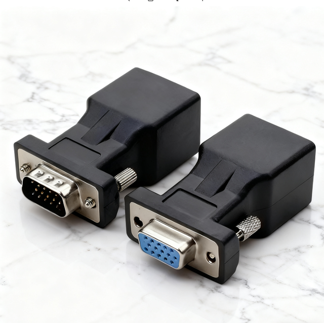 RJ45 to VGA Extender Adapter Male to LAN CAT5 CAT6 Network Ethernet Cable Female Adapter in Stock