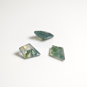 ZDD Rhombus Natural Agate With Waterweed Green Square Jewelry Finding For DIY Rings Earrings Pendants - Product Image 2