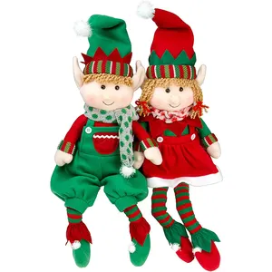 Toptan at oyuncak erkek-Sıcak satış tatil hediye erkek ve kız elfler doldurulmuş oyuncak noel süslemeleri uzun bacak Elf isteğe özel peluş oyuncak