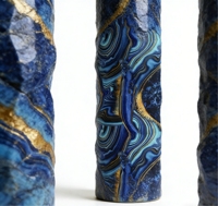 Film de transfert d'eau à veinage de pierre bleu-or, résistant à l'usure et durable, pour halls d'hôtels et design intérieur, personnalisable, disponible en gros