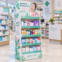 Support d'affichage POP fonctionnel, léger, gain de place, durable, résistant aux chocs, en PVC, pour la présentation de produits pharmaceutiques