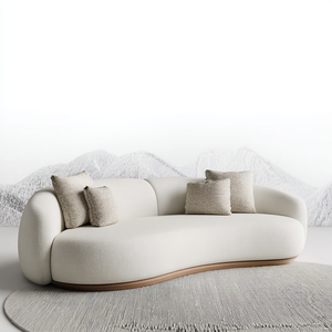 أريكة استقبال نصف دائرية بيضاء بسعر ترويجي من الشركة المصنعة المحترفة، مجموعة أرائك مريحة لغرفة المعيشة - Product Image 1