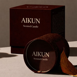 Vela Aromática de Lujo AIKUN en Frasco de Vidrio Rojo, Vela de Cera de Soya para Decoración del Hogar, Regalo Festivo y Ambiente Romántico - Product Image 2