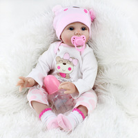 Adorable poupée bébé réaliste en silicone et vinyle de 22 pouces, poupée bébé fille réaliste, poupée bébé nouveau-né réaliste, jouet pour enfant