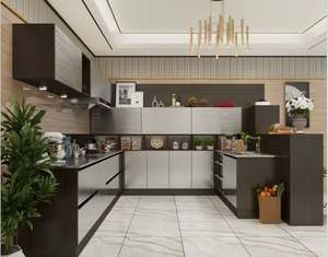 ตู้ครัวไม้ลามิเนตสไตล์ญี่ปุ่น ผลิตตามขนาดที่ต้องการ เฟอร์นิเจอร์ร้านอาหาร ผลิตในจีน กันน้ำ เป็นมิตรกับสิ่งแวดล้อม - Product Image 1