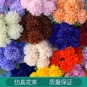 ดอกเบญจมาศประดิษฐ์ 7 หัว พลาสติกผสมผ้าไหม ตกแต่งบ้าน ตกแต่งงานแต่งงาน - Product Image 5