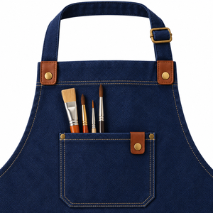 Delantal de Artista Azul Marino Personalizado con Tres Bolsillos Inferiores y Espacio para Guardar Pinceles, para Estudios de Pintura y Manualidades - Product Image 2