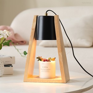 Solid Wood Candle Melt Warmer Table Lamp Aromatherapy Candle Warmer Lamp Gift Set Led Table Lamp <b>Light</b> - Product Image 1