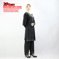 Vente directe d'usine de petite quantité en gros sur mesure modeste Dubaï Style brodé Abaya approvisionnement instantané