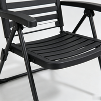 Chaise pliante d'extérieur légère en plastique, conception à double pliage, avec bande métallique durable résistante à la corrosion, pour jardin, vente en gros