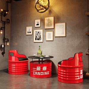 Cubo de aceite creativo de viento Industrial, sofá, bar, mesa, sillas, barbacoa, tienda de té de la leche, área de negociación, mesa de té - Product Image 2