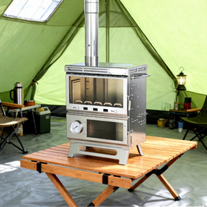 Ensemble de réchaud de camping portable en acier inoxydable INBESTCAMP avec four à <span class=keywords><strong>pizza</strong></span> intégré - Multifonctionnel pour le camping et les voyages - Product Image 1