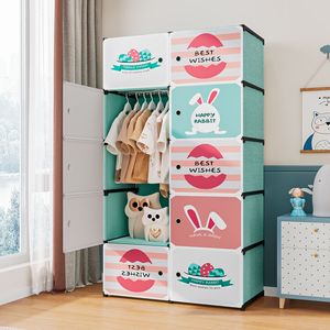 Armoire de rangement simple en plastique moderne pour chambre d'enfant, idéale pour maison de <span class=keywords><strong>location</strong></span>, mobilier de maison - Product Image 1