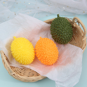 Pelotas Antiestrés de Fruta Durian, Pelotas para Apretar de Rebote Lento, Juguete Blandito para Aliviar el Estrés para Adultos, Niños, Fiestas, Regalos Divertidos - Product Image 1