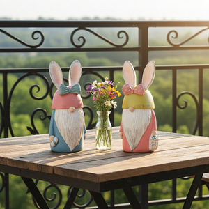Nuevos Adornos de Resina de Conejito y <span class=keywords><strong>Duende</strong></span> de Pascua para Interiores y Exteriores, Decoración Artesanal de Animales para Jardín y Patio, Festival de Primavera - Product Image 4