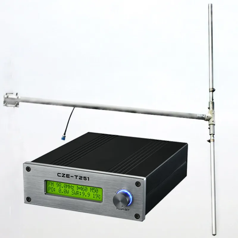 CZE-T25 25Watt 25W FM Sender Radio Broadcast Station + DP100 Dipol Antenne fertig Kit für Kirche, Auto Kino