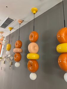 Contemporary Ceramic Multicolored Pendant Lamp With Novelty Shade <b>LED</b> Wall <b>Light</b> <b>For</b> Living <b>Room</b> - Product Image 4