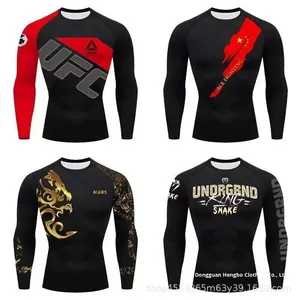 Ensemble de costume d'entraînement de boxe combat Fitness <span class=keywords><strong>Sanda</strong></span> Sportswear UFC débardeur séchage rapide respirant Spandex/Polyester 200g Logo avant - Product Image 5