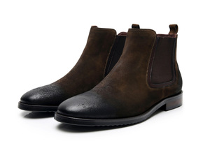 Bottines d'été et de printemps pour hommes, chaussures en cuir rétro pour hommes, bout pointu, à lacets, design antidérapant - Product Image 6