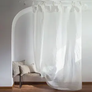 100% lino personalizzato tessuto di lusso garza pura lino bianco francese tenda di lino naturale