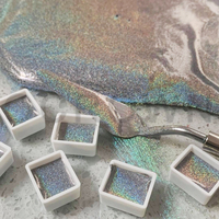 Poudre réfléchissante à effet holographique arc-en-ciel, pigment de peinture à l'aquarelle de qualité cosmétique, 50 ml