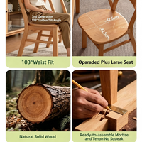 Chaise et tabouret de salle à manger modernes en bois massif, très confortables, pour salon et bureau à domicile – Meilleures ventes