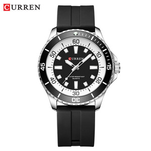 CURREN Men's Business and Sport Watches Waterproof Thin Simple Quartz Silicone Strap Luminous Fashionable Luxury <b>Clocks</b> - Product Image 6